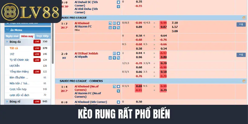 Kèo rung rất phổ biến