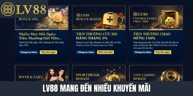 LV88 mang đến nhiều khuyến mãi